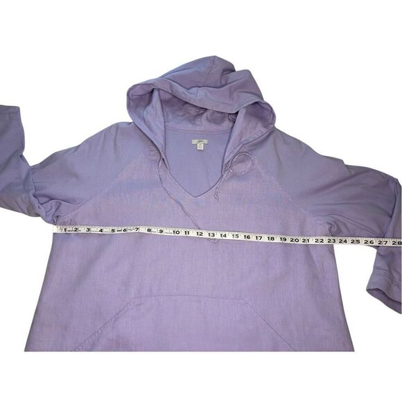 J. Jill 100% linen lavender hoodie- PL - Picture 7 of 7